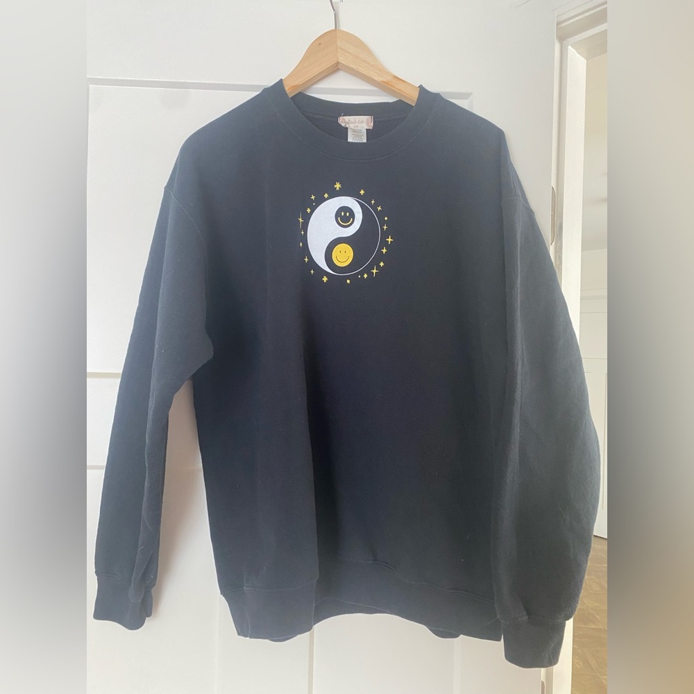 Altard state yin and yang black oversized crew neck sweater